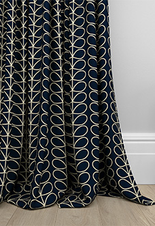 Orla Kiely Linear Stem, Navy Whale - Made to Measure Curtains